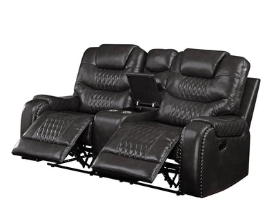 Braylon Recliner Loveseat With Cupholder Console - Brown