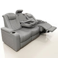 Home Theater Recliner Built for Luxury Entertainment, Motorized Recline, Premium Leather, Triple Seat