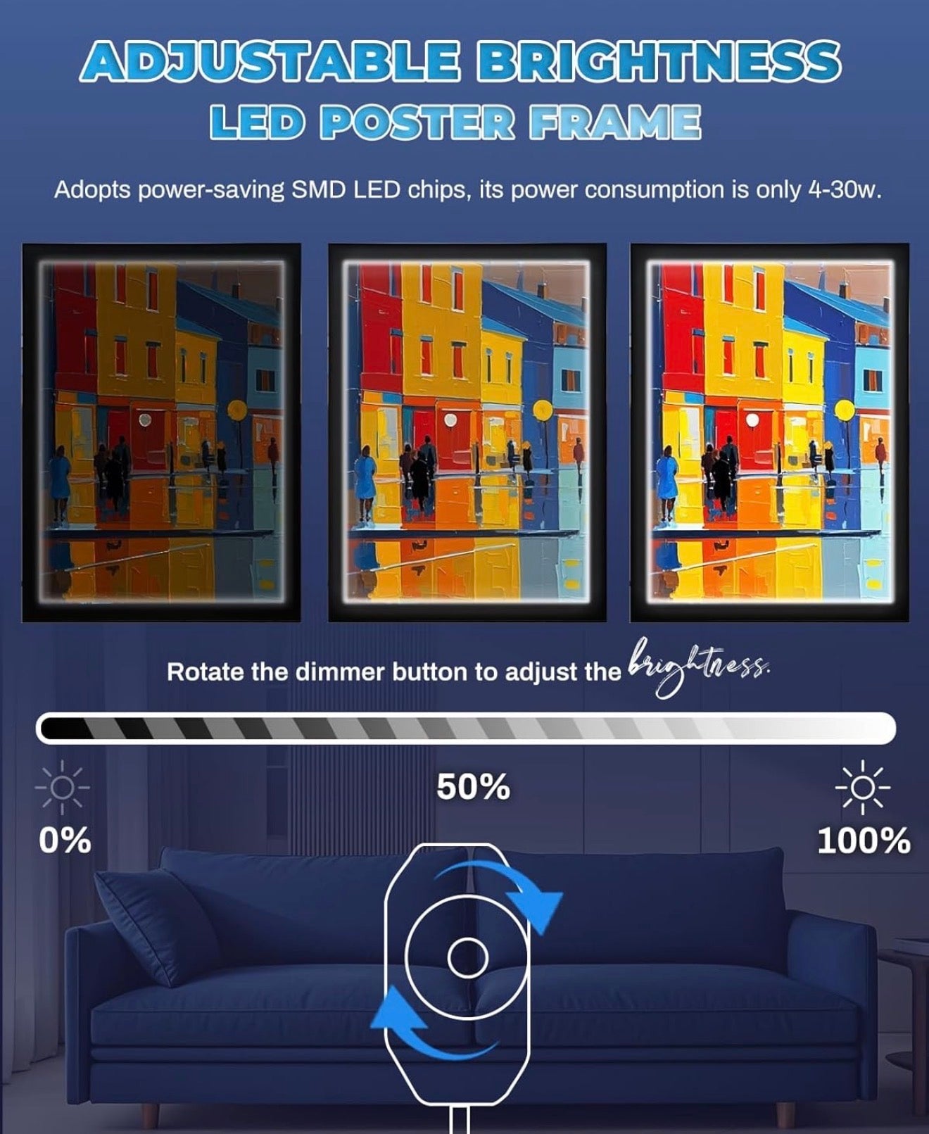 12-PACK Glowbox "World Famous" LED Poster Frames
