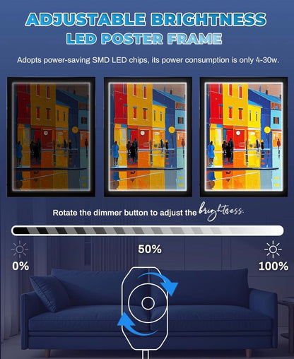 12-PACK Glowbox "World Famous" LED Poster Frames