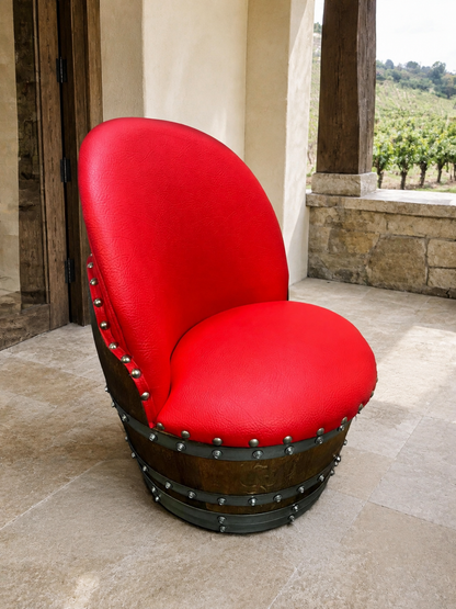 Whiskey & Wine Barrel Half-Barrel Table Set — 2 Chairs