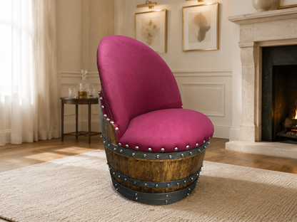 Whiskey & Wine Barrel Coffee Table Set — Full Round Table, 4 Chairs