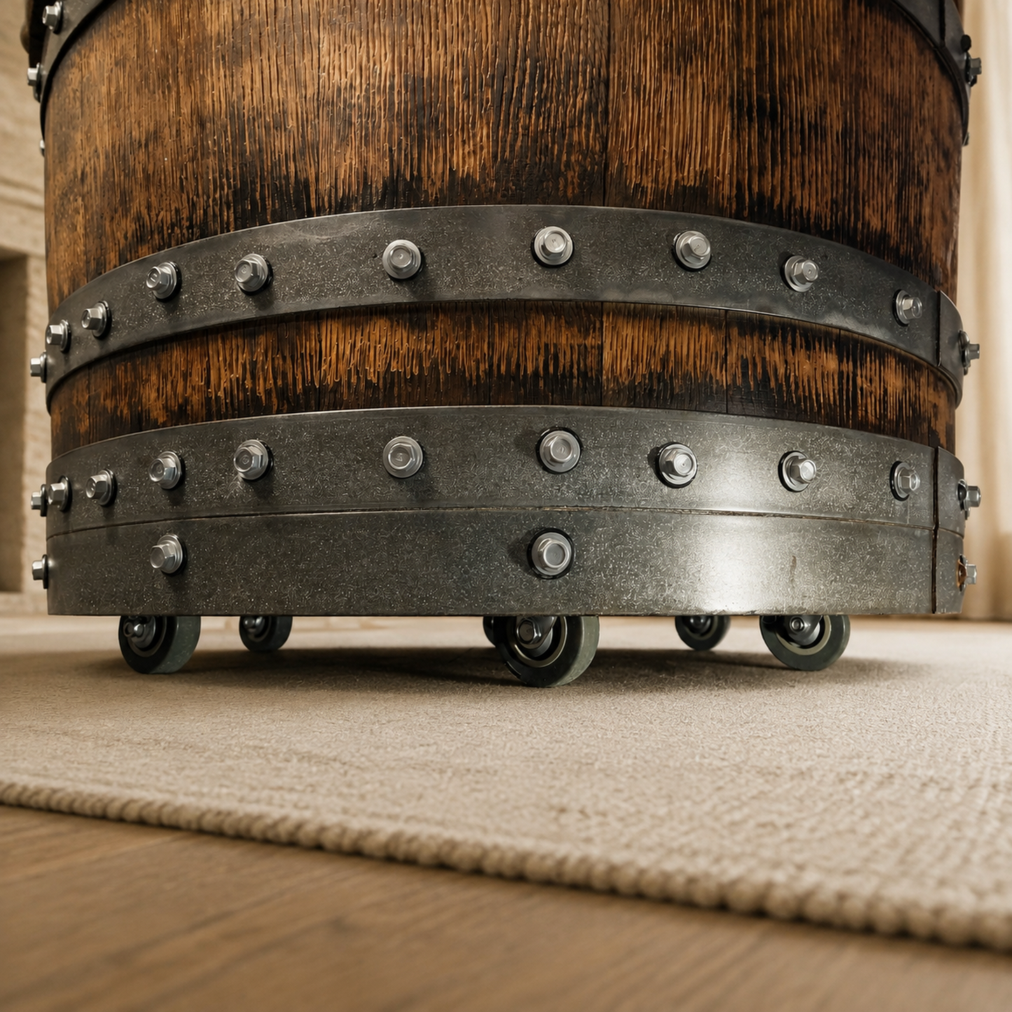 Whiskey & Wine Barrel Half-Barrel Table Set — 2 Chairs