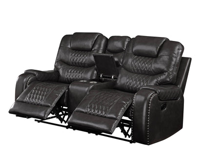 Braylon Recliner Loveseat With Cupholder Console - Brown