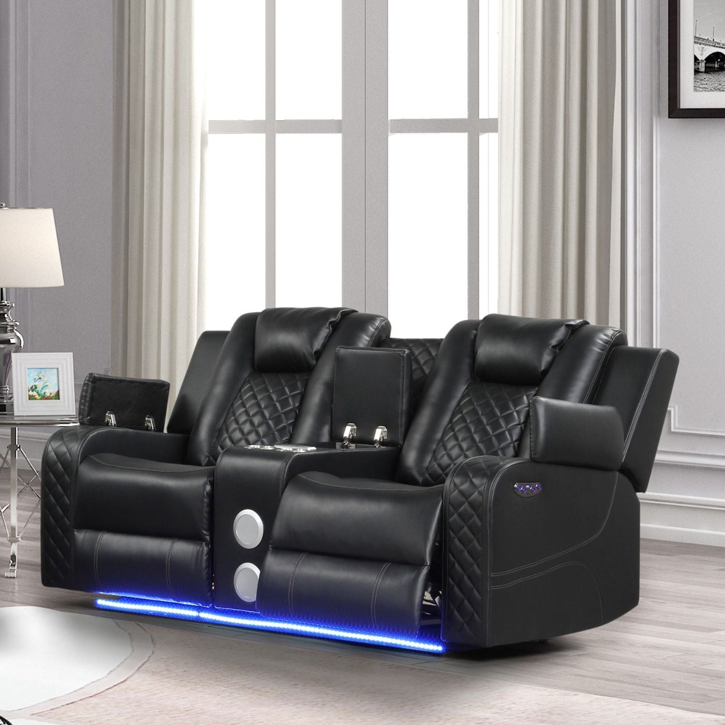 Benz - Power Recliner Set With LED Lighting And USB Charging