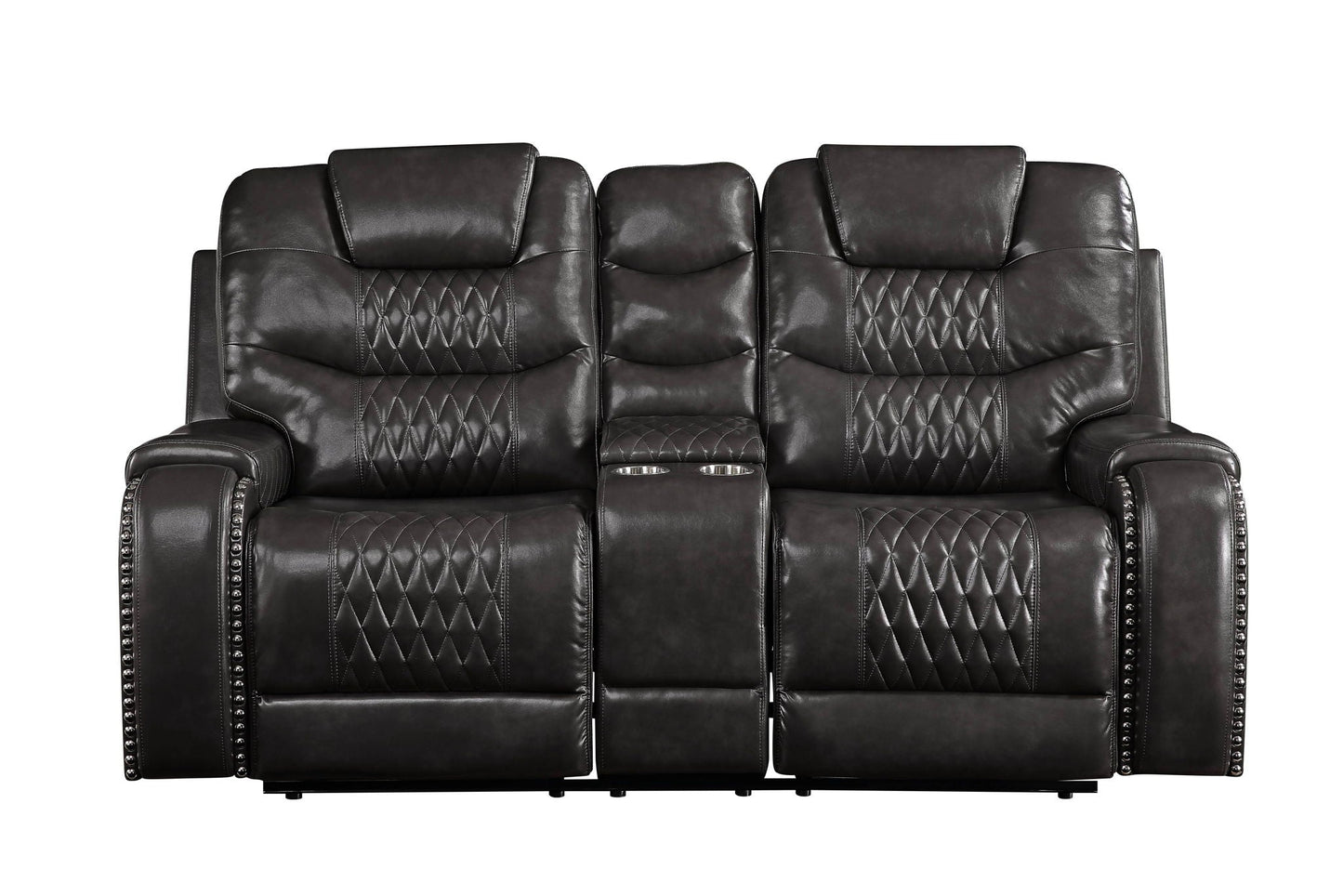 Braylon Recliner Loveseat With Cupholder Console - Brown