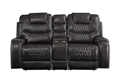 Braylon Recliner Loveseat With Cupholder Console - Brown