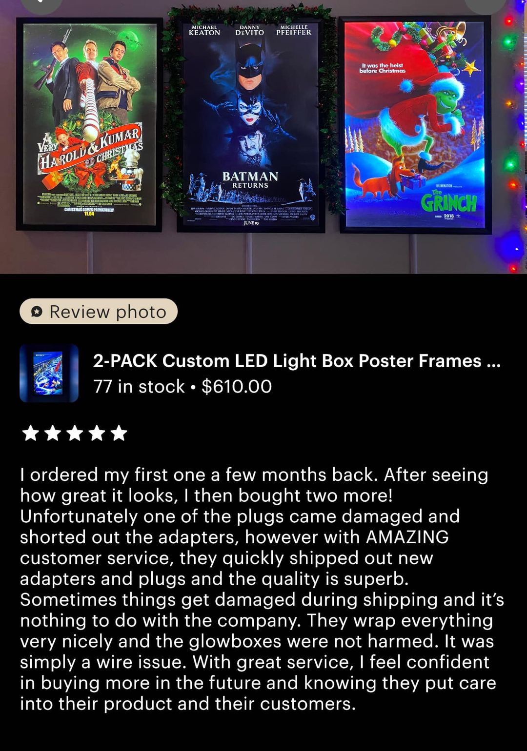 9-PACK Glowbox "World Famous" LED Poster Frames