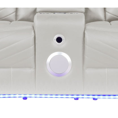Challenger LED Power Recliner Loveseat With Console