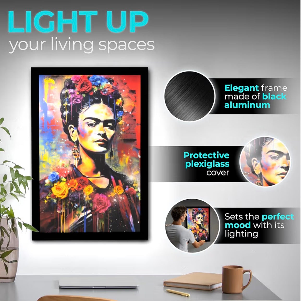 4-PACK Glowbox "World Famous" LED Poster Frames