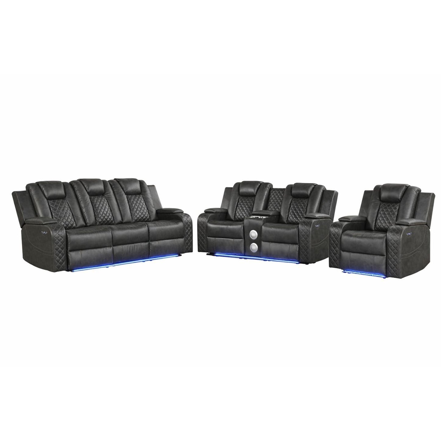 Benz - LED & Power Recliner With Adjustable Headrests And Ambient LED Lighting