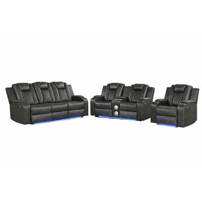 Benz - LED & Power Recliner With Adjustable Headrests And Ambient LED Lighting