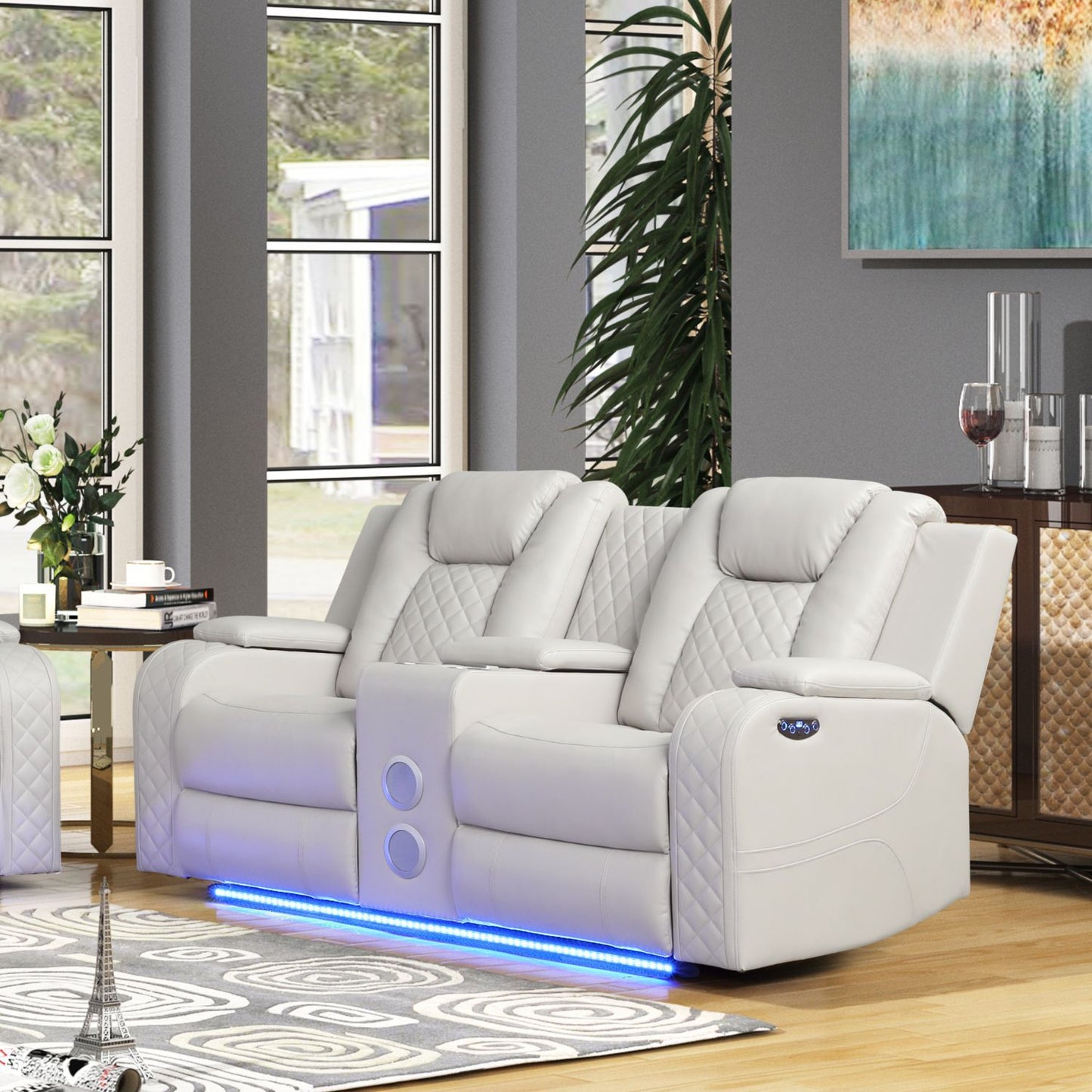 Benz - Power Recliner Set With LED Lighting And USB Charging