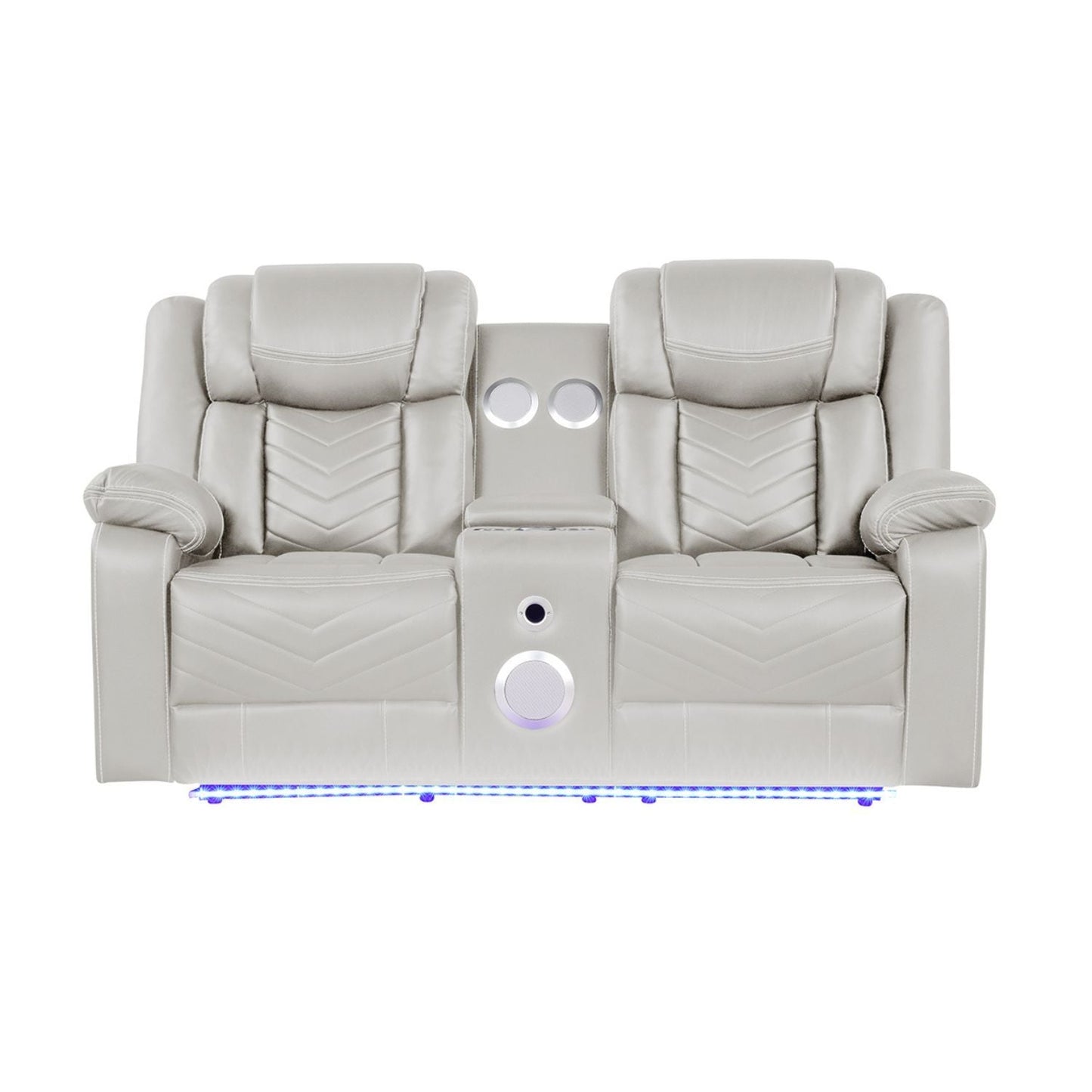 Challenger LED Power Recliner Loveseat With Console