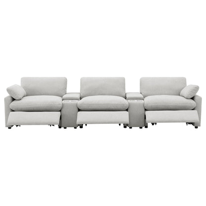 Collins 5-Piece Power Reclining Home Theater Seating Grey