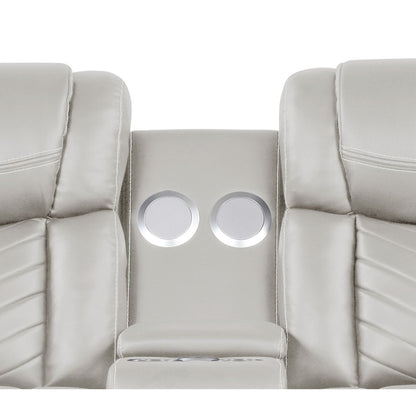 Challenger LED Power Recliner Loveseat With Console