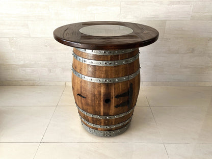 Whiskey & Wine Barrel Bar Set — Liquor Cabinet, Pub Table & Stools, Multi-Use Build